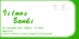 vilmos banki business card